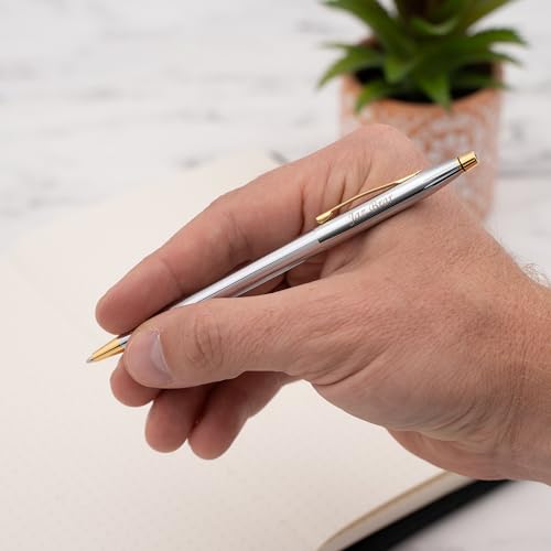 Cross Classic Century Personalized Ballpoint Pen, Chrome with 23K Gold Trim