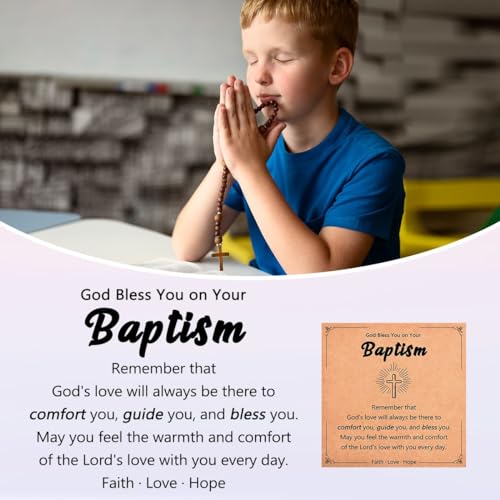 Leyung Baptism Confirmation First Holy Communion Christening Gifts for Boys - color: Baptism