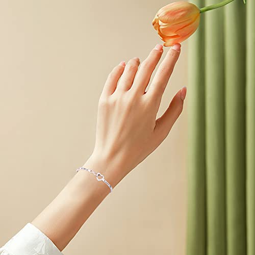 YinShan 925 Sterling Silver Heart Infinity Inspirational Bracelet Engraved Always My Sister/Daughter, Forever My Friend Adjustable Sisters Bracelets Friendship Jewelry for Women - style: God is within Her,She Will Not Fall
