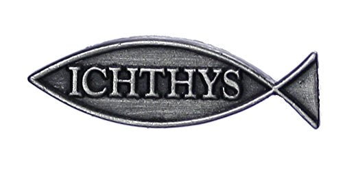 ICHTHYS Religious 7/8 Inch Lapel Pin Pewter Plated