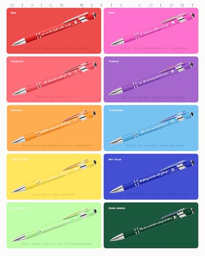 Christian Ballpoint Pens with stylus tips, Inspirational Bible Verse Pens Bulk Christian Gifts for Women & Men Office Pens 50-Pack