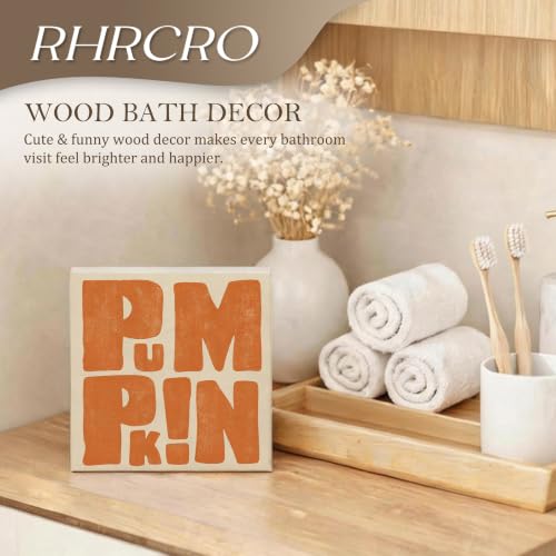 Orange Fall Pumpkin Decor Wooden Box Sign - color: Fall-9