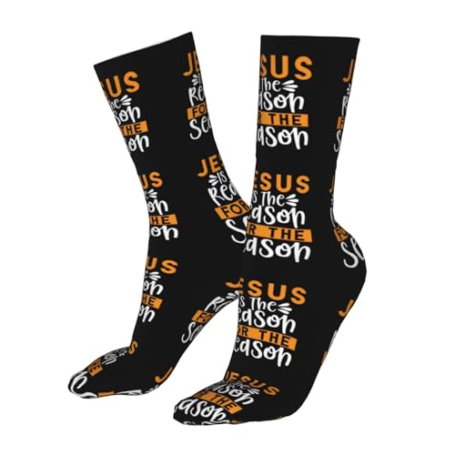 Happy New Year 2024 Unisex Sports Socks - Winter Casual Dress Fashion Socks - color: Jesus is the Reason for the Christmas Season1