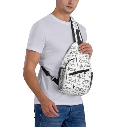 Jesus Christian Cross Crossbody Sling Bag For Women Men Adjustable Chest Bag Cute Shoulder Backpack Daypack For Sport Travel Hiking - color: Jesus Christian Cross 6