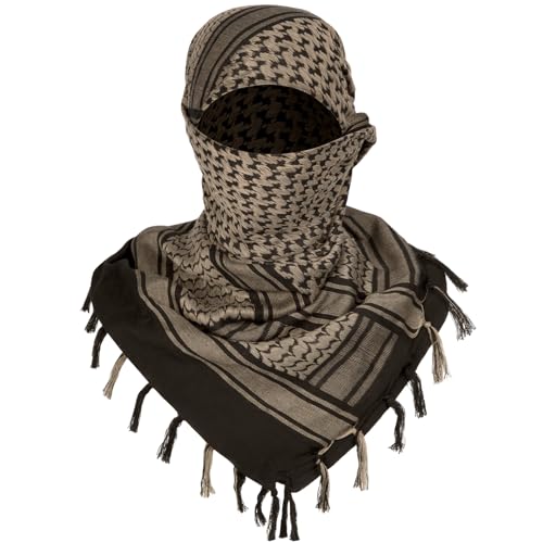 Aonal Military Shemagh Tactical Desert Scarf, Keffiyeh Scarf for Men - color: Brown