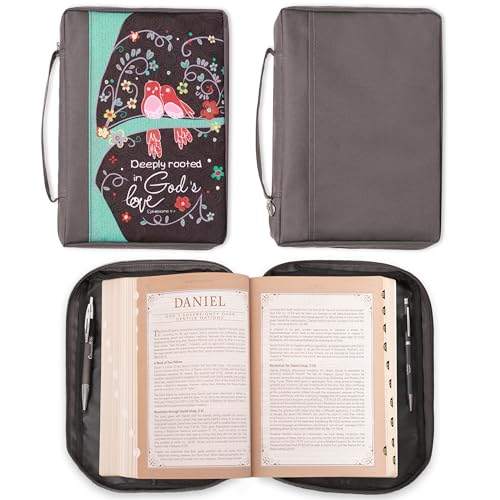 Christian Art Gifts Men & Women’s Polyester Bible Cover: God’s Love - color: Gray/God's Love, size: Large