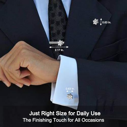 Tie Clips for Men, Mens Tie Clip Silver, Mens Tie Bars, Clip on Tie for Men - color: Silver Tie Clip Set 4