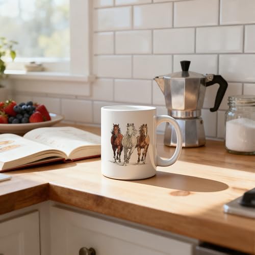 Horse Mug 11 oz, Gifts for Horse Lovers, Horses Gifts for Women Men Coffee Cups Ceramic, Animal Lover Gift Ceramic Mug for Coffee Tea Hot Cocoa Home Office Work - color: 36Child
