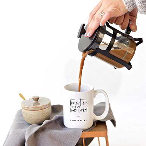 The Cotton & Canvas Co. Trust in the Lord Bible Verse, Religious, Scripture, Christian Porcelain Ceramic Coffee Mug - style: Trust in the Lord