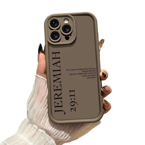 Jeremiah 29:11 Bible Verse Phone Case for iPhone 12, Brown - color: Brown