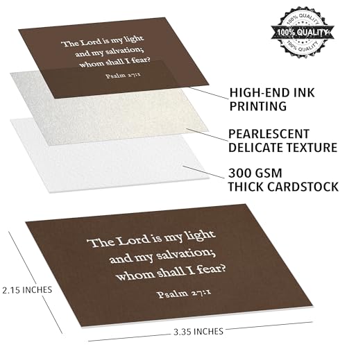 Bible Verse Cards, 60 Scripture Cards with Bible Verses - color: Brown