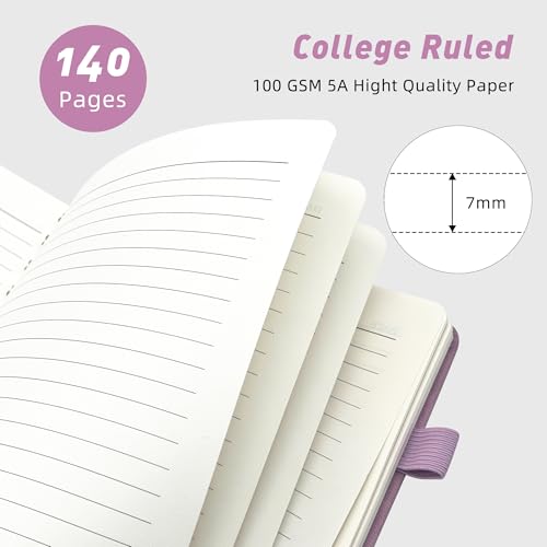 LEAGIM Lined Spiral Journal Notebook for Women & Men, College Ruled Hardcover Notebook for Work & Note Taking, Journals for Writing, 100 GSM, Business, School, 140 Pages, A5(5.8"x8.5") - Pink - color: Pink