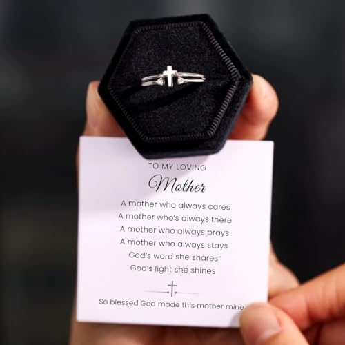 925 Sterling Silver Adjustable Cross Ring for Women - color: Silver