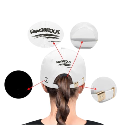 Baseball Cap for Women Men - Adjustable Size Hat - color: White