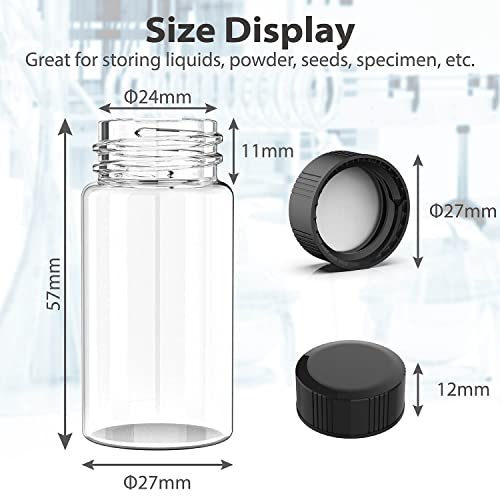 FOUR E'S SCIENTIFIC 20ml Glass Vials, Clear Sample Vials 100 Pack - size: 20ml Clear