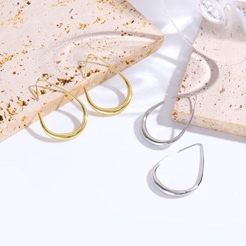 18K Gold Plated Hoop Earrings for Women, NICKEL-FREE & HYPOALLERGENIC, Timeless Jewelry Gift - color: gold-Circular Ring