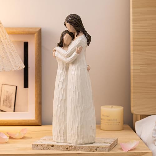 Mother and Daughter Figurines, Gifts for Mom, 9.8" H - style: Hugging Mom Daughter