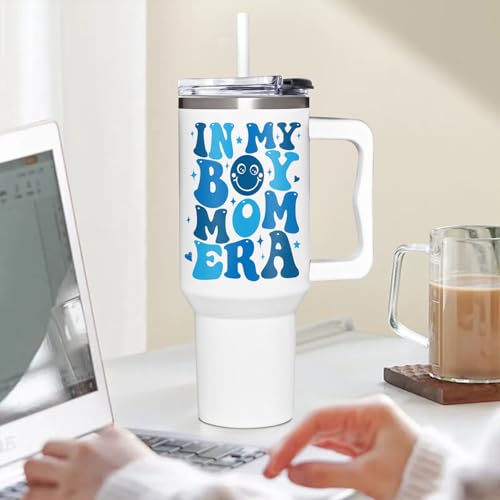 Boy Mom Gifts, Era - In My Boys Moms Era - Christmas, Birthday, Mothers Day Gifts For Boy Mom - Funny Tumbler 40oz With Handle - color: Boy Mom Gifts