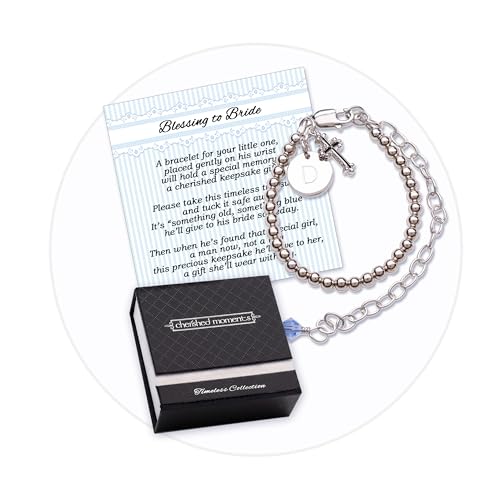Cherished Moments Baptism to Bride Bracelet .925 Silver or 14K Gold-Plated - color: Silver Boy Blessing Coin