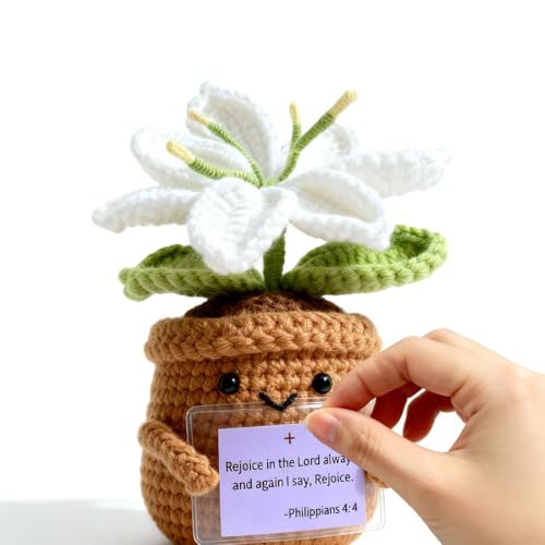 Christian Gifts for Women,Crochet Prayer Lily Flower Decor