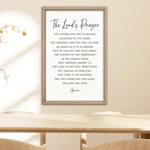 comurdyo Christian Wall Art The Lords Prayer Sign 24"×16" Wood - color: Christian (Wood), size: 24"L x 16"W