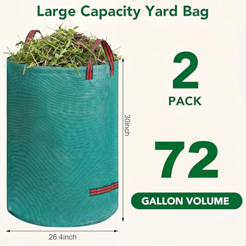 Dntorx 72 Gallon Reusable Yard Waste Bags, 2 Pack Lawn Leaf Bags - size: 1 Count (Pack of 2)