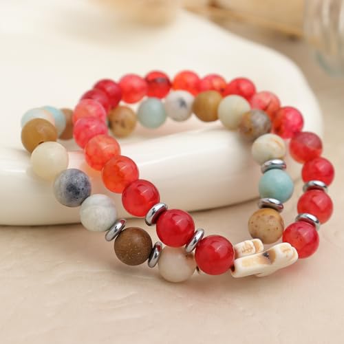 Cross Birthstone Gemstone Beaded Stretch Protection Bracelet for Man Woman, Handmade Healing Stone Chakra Beads Elastic Bracelets Accessories Fashion Jewelry Gift. - color: Natural Stone