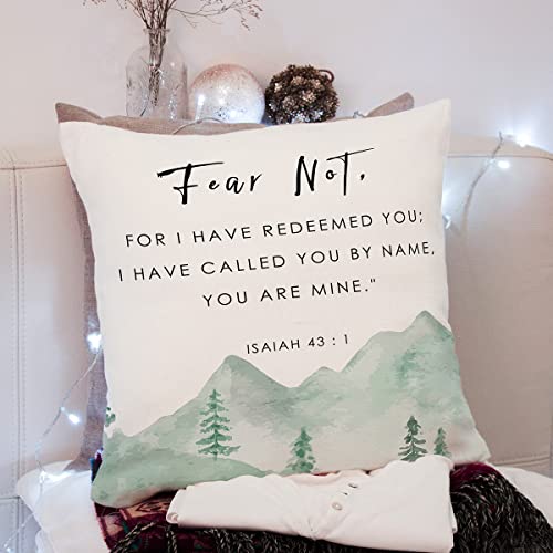 Bible Verse Throw Pillow Cover Cushion case, Christian Religious Decor Gift, Scripture Sayings, I Have Called You by Name,You are Mine, Sofa Bed Living Room Porch Decoration, 18x18 Inch(GMS168) - color: I Have Called You By Name