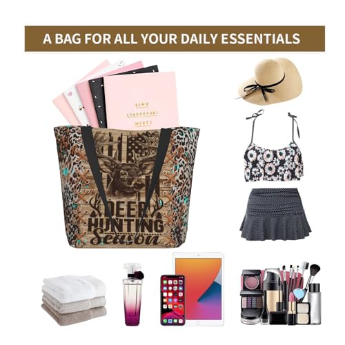 Funny Christian Tote Bags For Women With Zipper Christian Gifts For Work Gym Travel Beach Women With Large Capacity - color: Deer-2