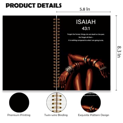 efgthyjdh Christian Black Woman Notebook for Women 5.5x8.3 - color: Bible-black-2