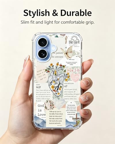 Christian Aesthetic Phone Case Compatible with iPhone 17, Bible Verses TPU Phone Cover for iPhone 17 - color: Bible Verses