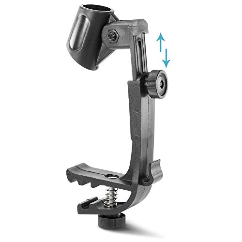 Adjustable Drum Rim Mic Clips, Microphone Mount Clamp (Pack of 2)