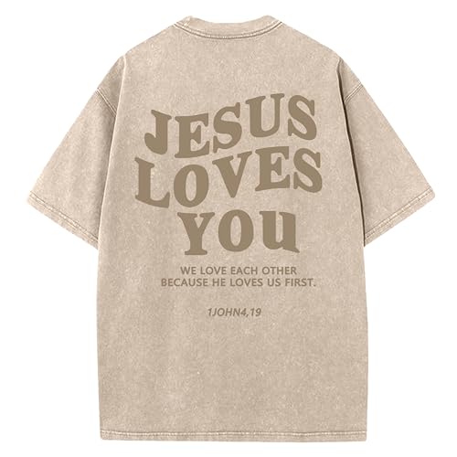 Christian Believer Faith God Religious T-Shirt Jesus Shirts for Women Men - color: Apricotb, size: Small
