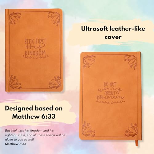 Bible Journal for Women - Christian Gifts for Women Daily Journal Prayer Journal Bible Journaling Supplies for Bible Study Gratitude Journal - 8.5" x 5.5" - 150 Page Lined Journal (Seek First) - color: Seek First