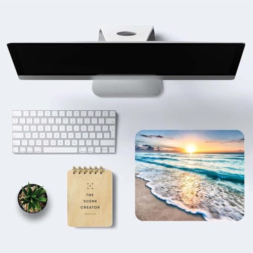 Beach Sunset Mouse Pad,Cute Mouse pad,Custom Small Mouse Pads with Designs,Portable Office Non-Slip Rubber Base Wireless Mouse Pad for Laptop - color: S326