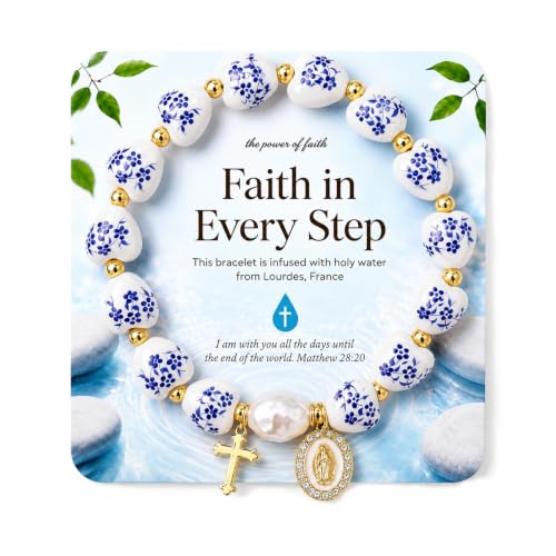 Holy Water Bracelet for Women,Religious Christian FaithJewelry - color: blue love