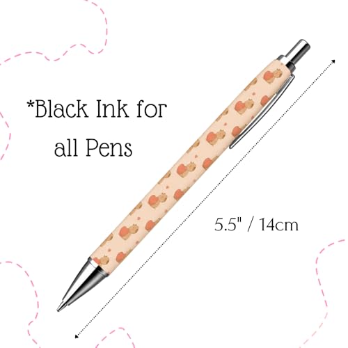 8PC Capybara Pens Cute Writing Pen Bulk Gift Set Party Favors Kawaii Stationery Animal Theme Desk Accessories Journal Planner Office School Supplies Appreciation Gifts for Women Students Adults - style: Capybara