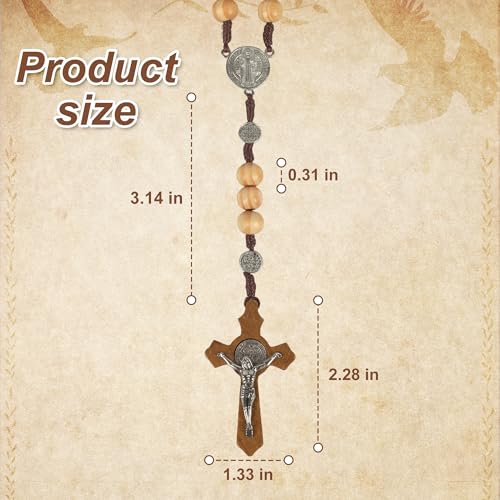 Handmade Wooden Catholic Rosaries, Wood Christian Prayer Beads Rosary, Black Rosary Beads Catholic for Men Women - color: Rosary#4