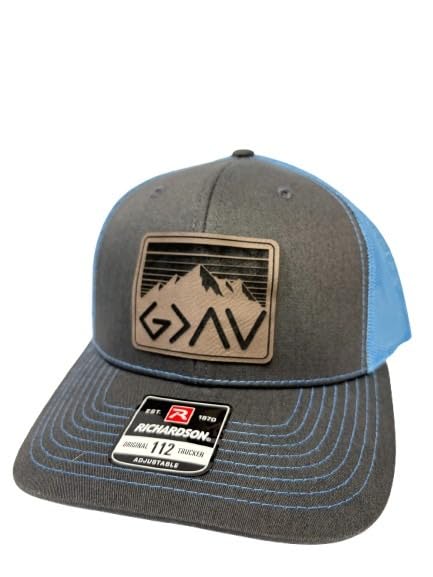 God is Greater Than The Highs and Lows Trucker Hat Women's Hat All Black Sun Hat Men Gifts for Girlfriends Cool Cap - color: Charcoal Blue