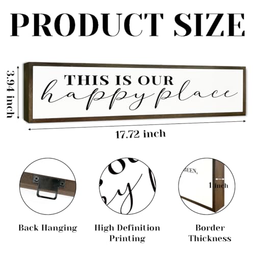 Rustic Wood Sign, Decorative Wooden Wall Sign, Farmhouse Table Decor, Decoration for the Home Party, New House Decor Indoor Outdoor, Garden Yard Decoration, This is Our Happy Place Sign 17.8x4x1.2 In - color: Day Sign 15