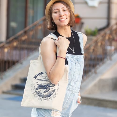 Inspirational Christian Gifts Canvas Tote Bag for Women, Christmas Friendship Birthday Religious Grocery Bags - color: Bewithyou