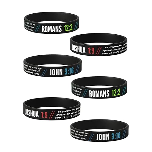 Ezekiel Gift Co. Pack of 6 Bible Verse Bracelets, Scripture Wristbands
