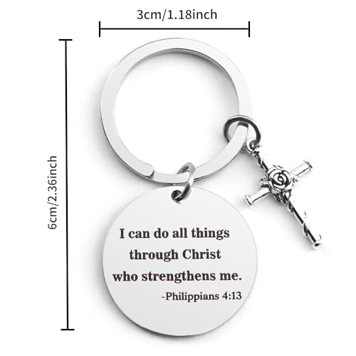 Bible Verse Gifts Keychain, Christian Bible Keychains, Christian Keychain Gifts - color: Bible-i Can Do All Things