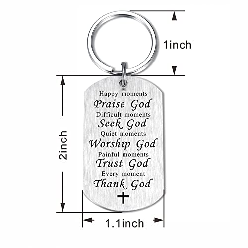 SOUSYOKYO Religious Keychain Christian Gift for Women Men, Godly Ideas, Thank God Spiritual, Bible Verse Healing, Religion Halloween Christmas