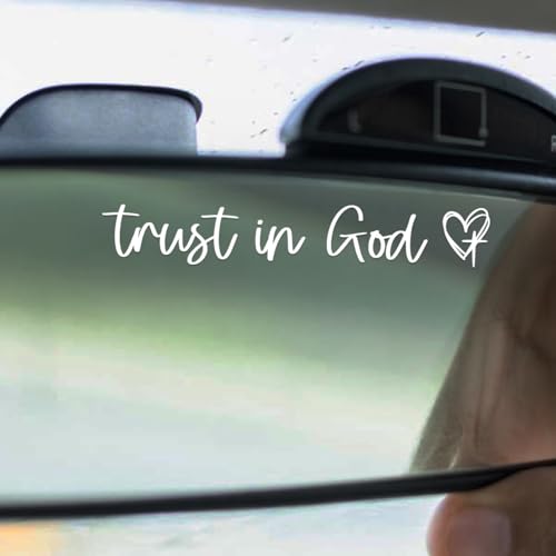 3X Trust In God Rearview Mirror Sticker - Christian Car Stickers For Women - color: Trust In God