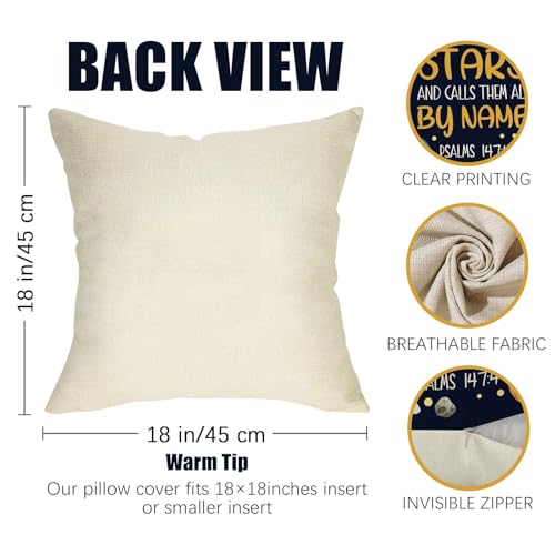 Fahrendom Christian Space Planets Decorative Throw Pillow Cover 18 x 18