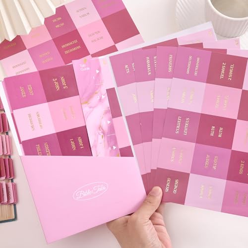 Laminated Bible Tabs for Women, Pink, Gold Foil Embossed Lettering, 105pcs - style: Gold Foil Pink