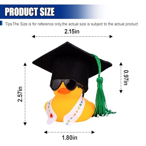 Graduation Duck Car Ornament (Green/Sunglass) - color: Green/Sunglass