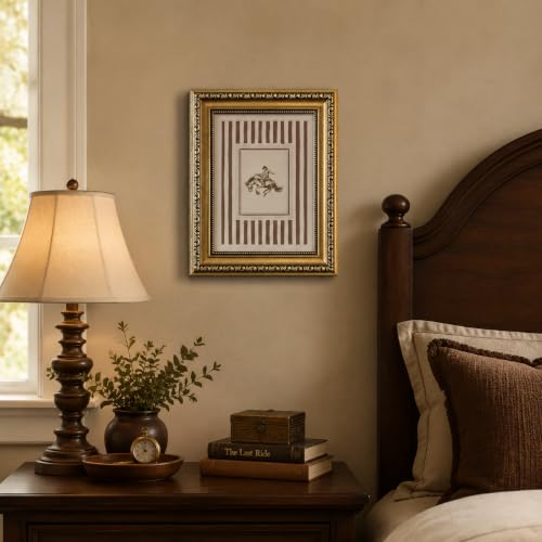 Vintage Western Cowboy Wall Art Striped Horse Wall Decor Gold Framed - color: bucking horse, size: 16"L x 12"W