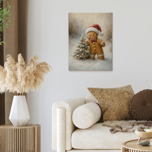 XINCEYWJ Funny Christmas Gingerbread Man Winter Wall Art Decor 11x14 Inches - color: Gingerbread-1, size: 11x14in
